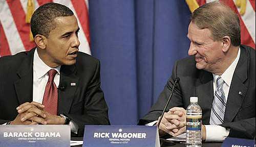 Barack Obama y Rick Wagoner