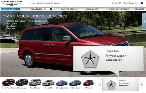 Chrysler le dice públicamente "gracias" al gobierno por la ayuda económica