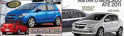 El Chevrolet Viva en las tapas de febrero de Carro y AutoEsporte.