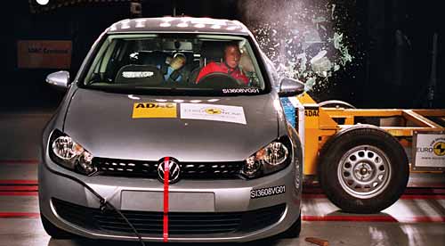 Volkswagen Golf VI en los ensayos de la Euro NCAP - Foto: Euro NCAP