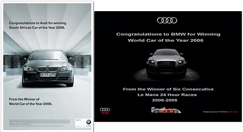 Duelo publicitario Audi-BMW de 2006.