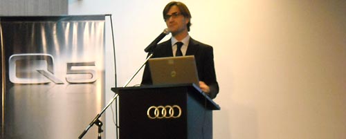 Gustavo Gioa en la presentación del Audi Q5 en Argentina.