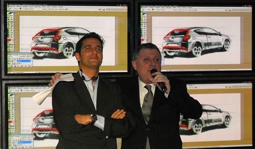 Manu Díaz y Gino Renni en la presentación del MiTo - Foto: Cosas de Autos.