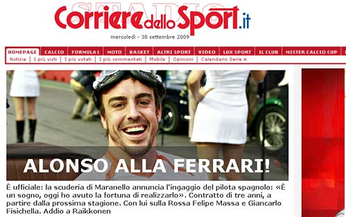 Tapa del Corriere dello Sport.
