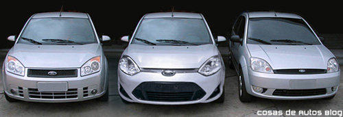 Comparación del Ford Fiesta 2011 para el Mercosur con sus generaciones anteriores - Fotomontaje: Cosas de Autos