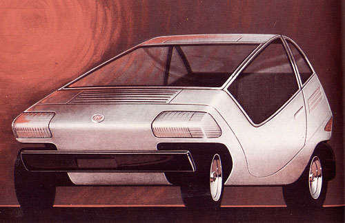 Bocetos del concept car Fiat X1/23 de 1972.