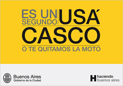 Usá Casco - Afiche de la campaña del gobierno porteño 2009.