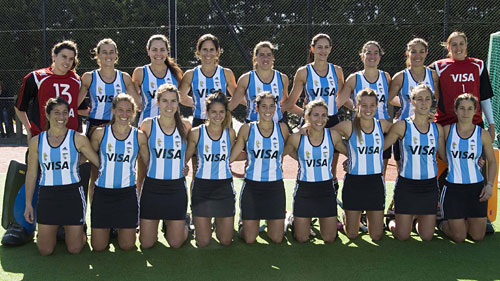 El equipo argentino femenino de hockey sobre césped 2010.