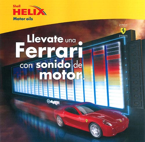 Promo Shell Ferrari con velocidad y sonido de motor.
