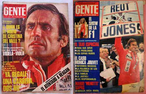 Las tapas de la revista Gente que reflejaron el incidente Jones-Reutemann.