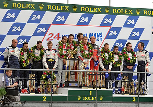 El podio de las 24 Horas de Le Mans 2011