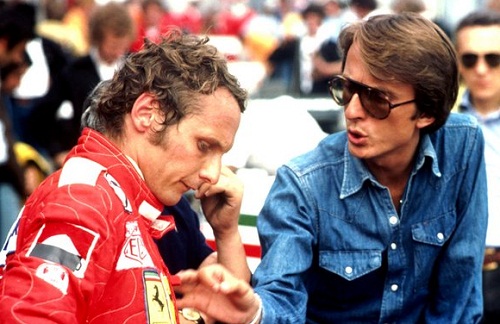 Niki Lauda y Luca Di Montezemolo en 1975. Foto: Sutton Images
