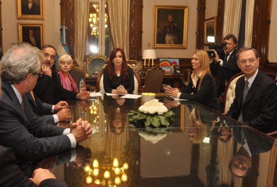 Cristina Fernández junto a Marchionne, Rattazzi y Belini en Casa Rosada.