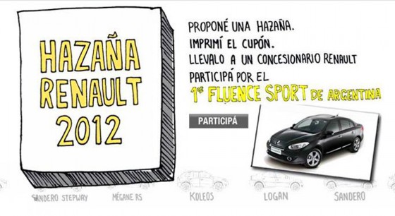 Proponé tu hazaña Renault y ganate el primer Fluence Sport de Argentina