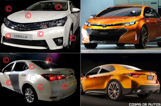 El posible Toyota Corolla 2014 y el concept Corolla Furia.