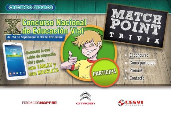 Seguridad Vial: Citroën lanzó Match Point Trivia, un concurso on line destinado a chicos