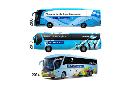 Hyundai lanza el concurso que busca la frase para el bus que acompañará a la Argentina en Brasil 2014