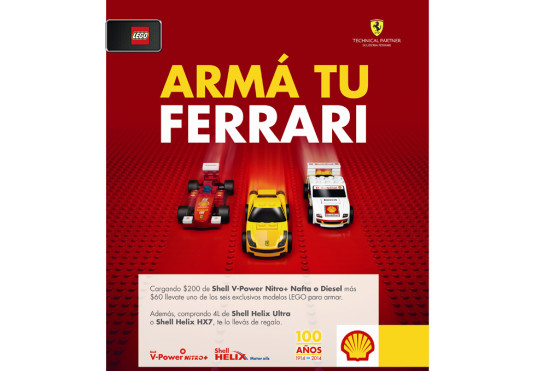 Shell y una promo para armar una colección de modelos Lego de Ferrari