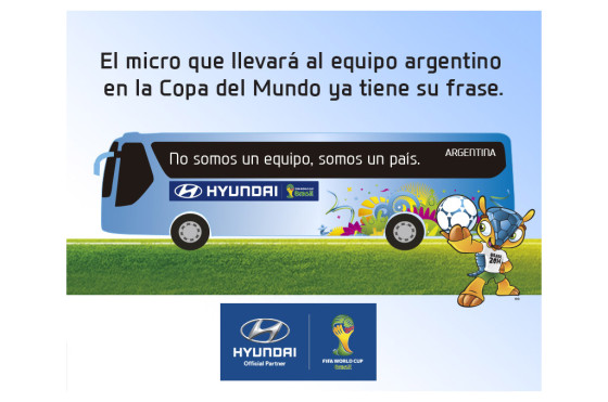 Hyundai: el bus del seleccionado argentino ya tiene frase para el Mundial Brasil 2014