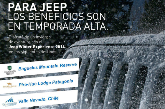 Invierno 2014: Jeep ofrece múltiples beneficios para sus clientes