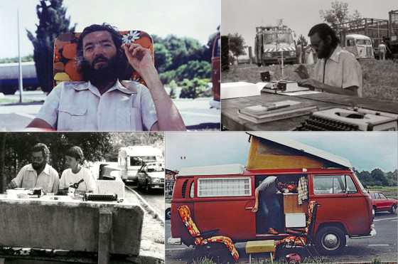 Cortazar y Dunlop en fotos de "Autonautas de la cosmopista" Collage: Cosas de Autos