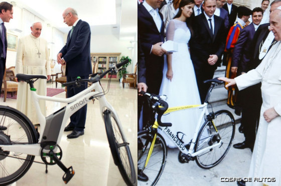 El Papa Francisco rifa bicicletas que le regalaron