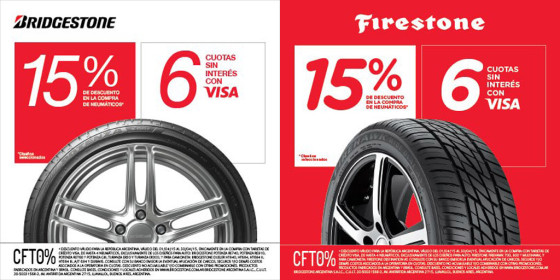 Neumáticos: en abril hay 15% de descuento en Bridgestone y Firestone