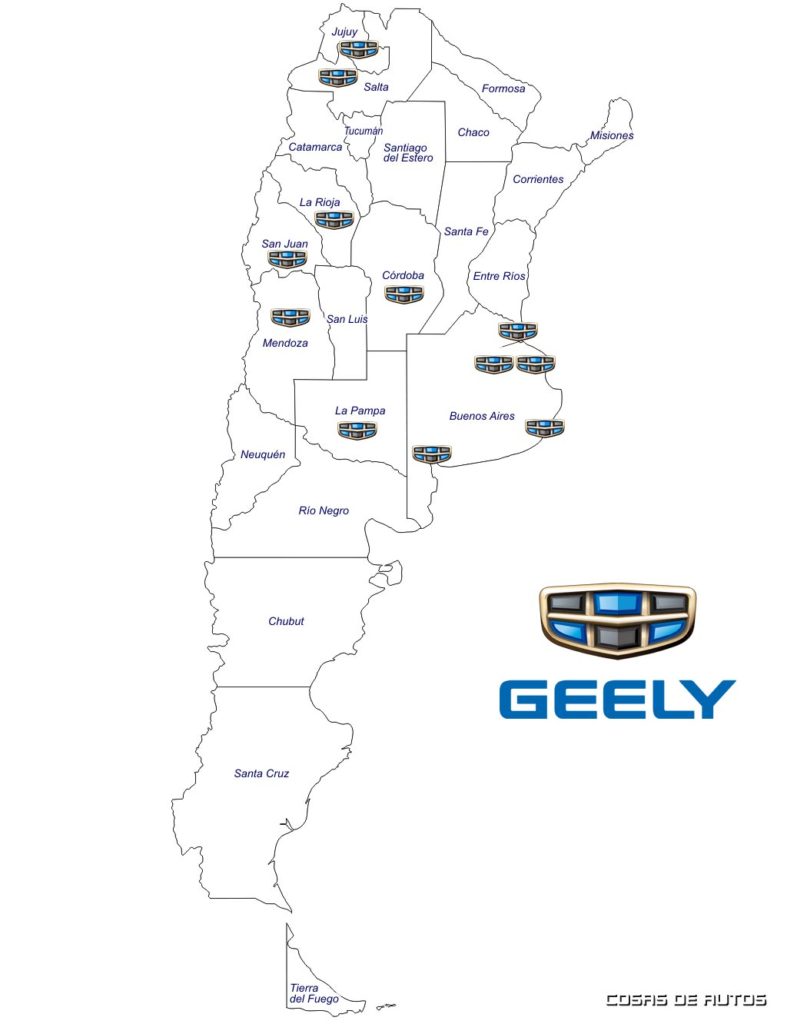 Red de concesionarios Geely Argentina