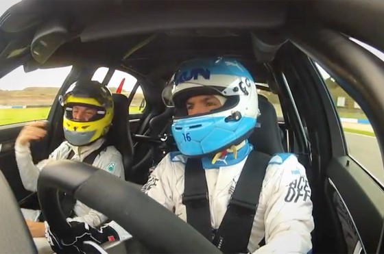 El Kun Agüero se animó a desafiar al volante a Nico Rosberg en Donington