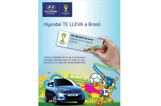 Hyundai invita a probar el i10 y premia con un viaje al Mundial de Brasil