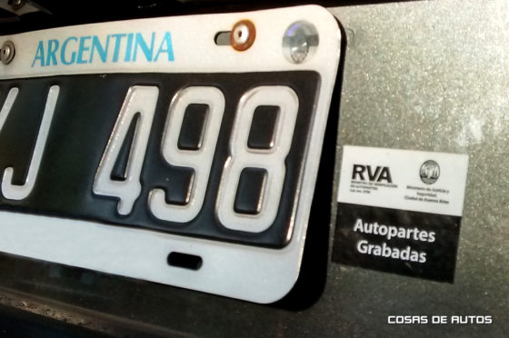 Autopartes grabadas - RVA