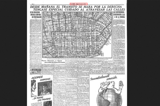 Diario La Nación del 10/6/1945 donde se anuncia el "cambio de mano".