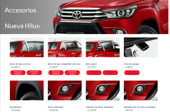 Accesorios para la Toyota Hilux