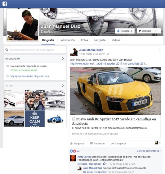 El nuevo Audi R8 Spyder, diseño del argentino Juan Manuel Díaz