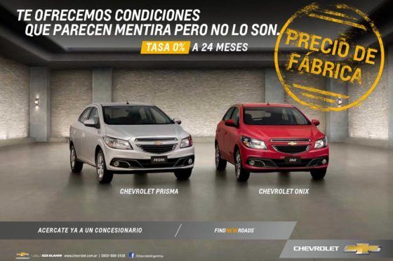 Onix y Prisma a precios de fábrica