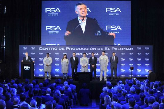 Macri en la reinaguración de la Planta El Palomar de PSA