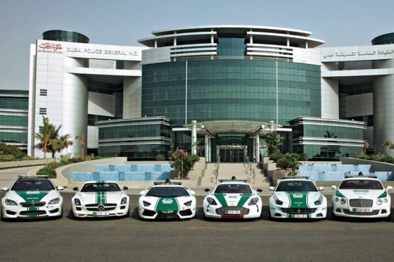 Los autos de la Policía de Dubai
