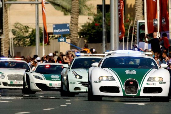 Los autos de la Policía de Dubai
